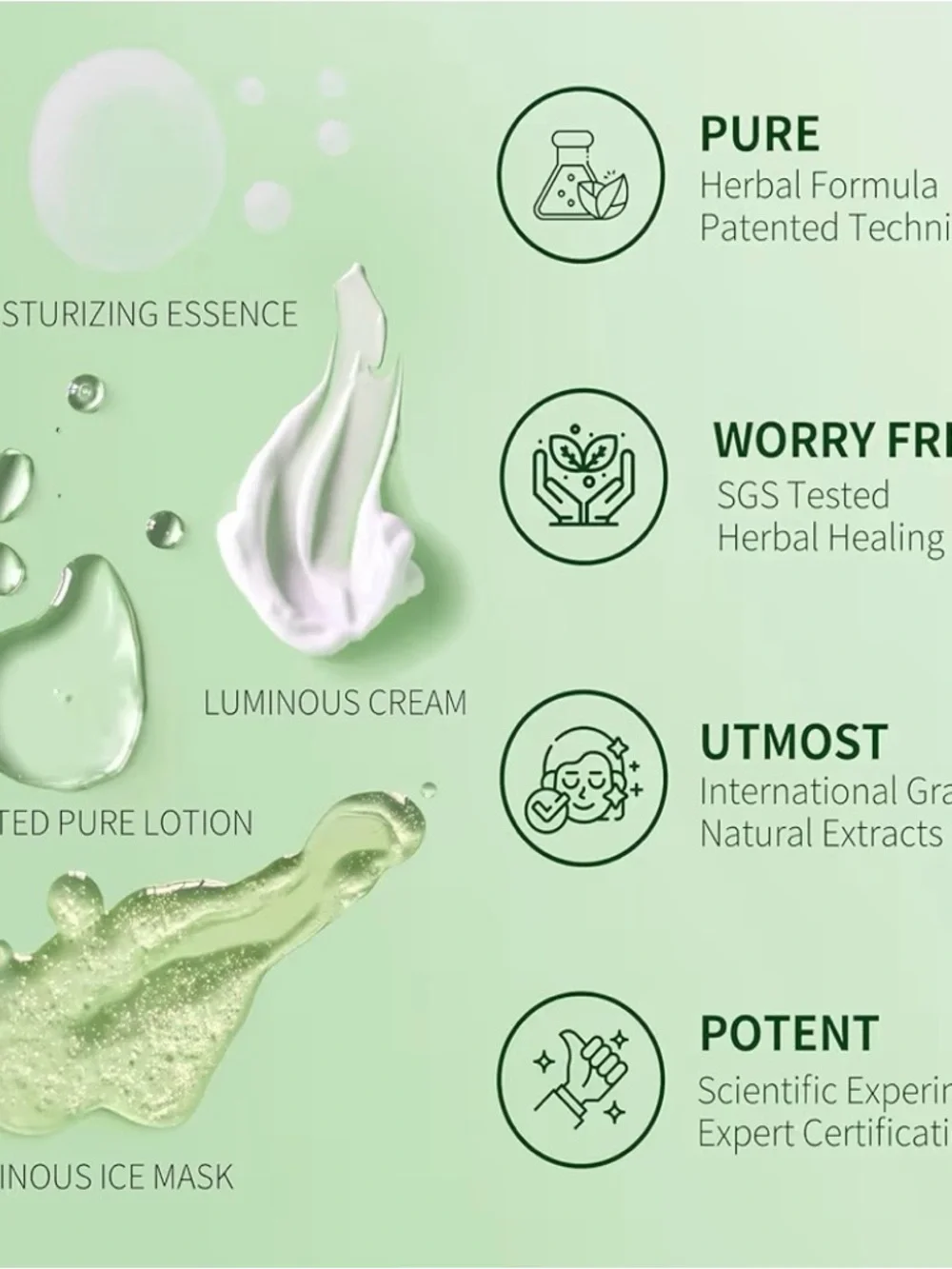 Luminous Ice Facial Mask 50mL Hydrating Gel Centella Ginseng EXP‎ 7/27